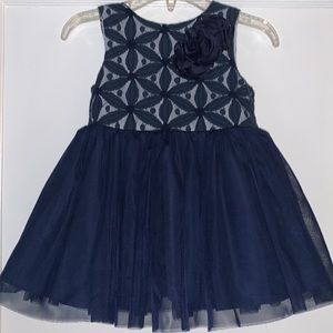 Pippa & Julie Navy Tulle and Lace Dress 12M EUC Blue